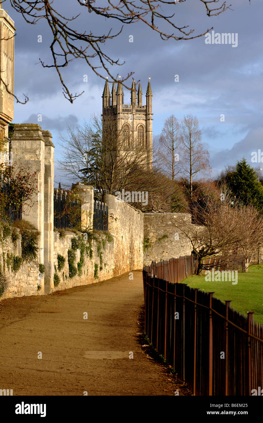 Dead Man`s Walk and Magdalen College Tower, Oxford, Oxfordshire